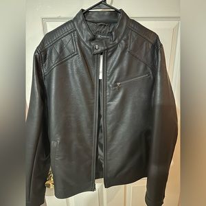 Men’s Black Leather Jacket, Size L